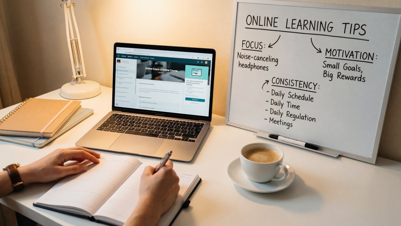 Online Learning Tips for Beginners: How to Stay Focused, Motivated & Consistent