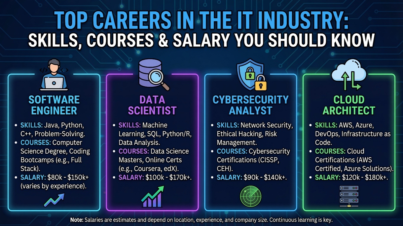 Top Careers in the IT Industry: Skills, Courses & Salary You Should Know