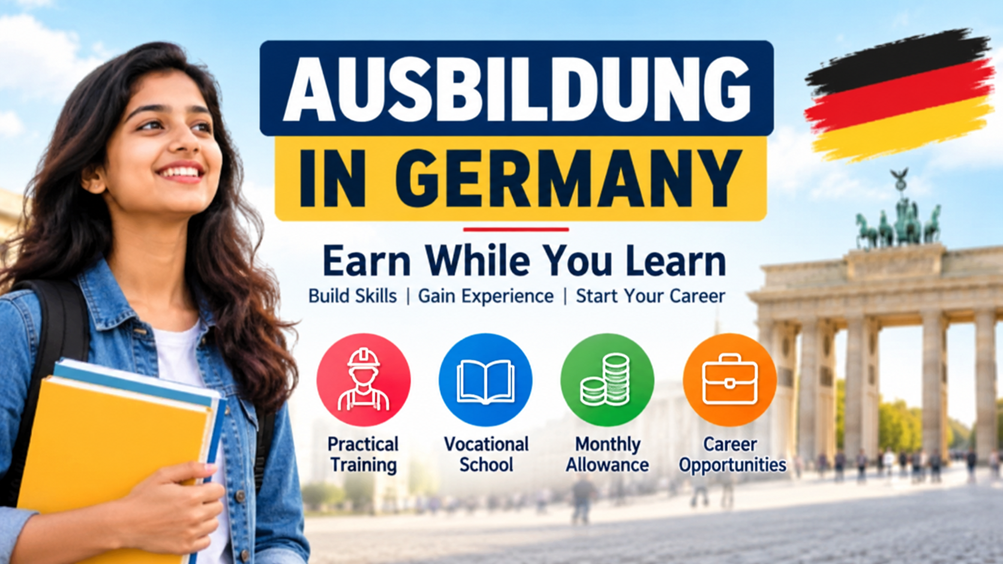Learn about Ausbildung in Germany, including eligibility, German language requirements, training allowance, costs, visa pathways, and how Indians can apply.