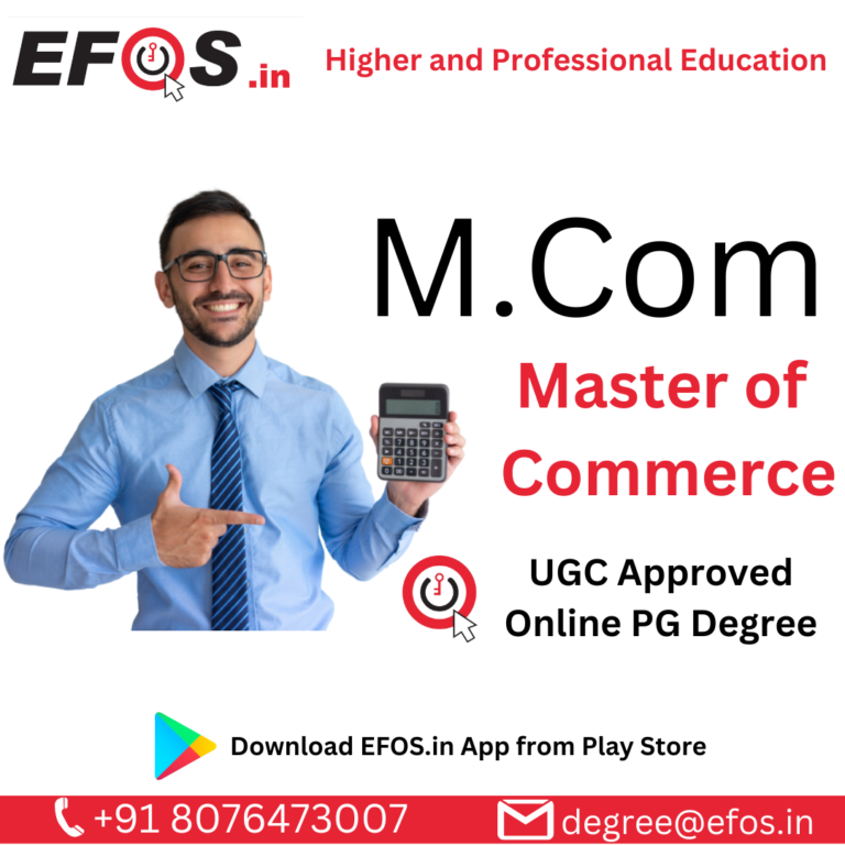 Online Degree M.Com – EFOS.in